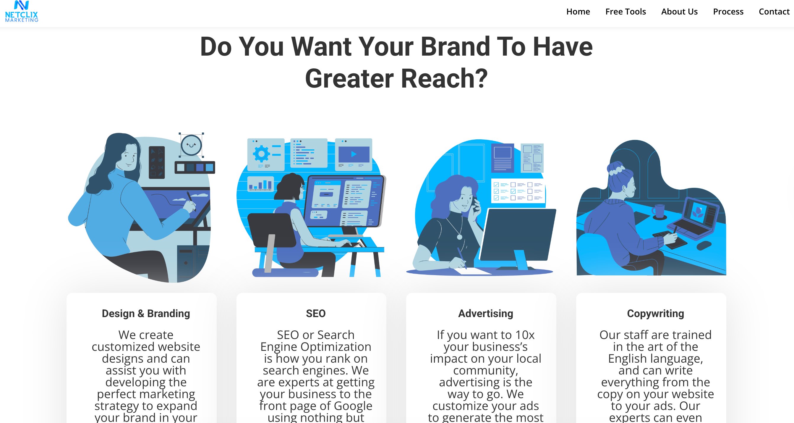 Netclix Marketing website